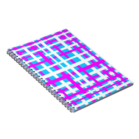 Carnet Rayures entrelacées blanc rose bleu clair (Côté Droit)