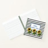 Carnet Rayures Et Tournesols (Intérieur)