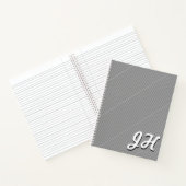 Carnet Rayures fines noires et blanches | Initiales de st (Intérieur)