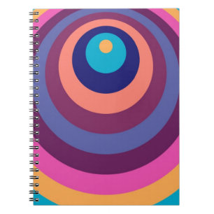 Carnet Rayures funky colorées motif géométrique moderne