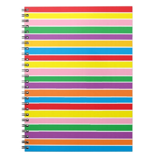 Carnet Rayures horizontales arc-en-ciel (Devant)