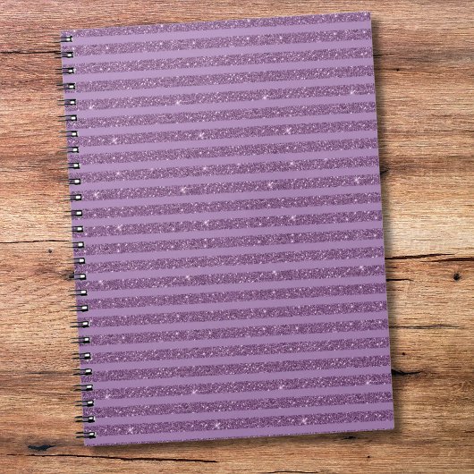Carnet Rayures Horizontales de Style Pailleté Mûre Atténu