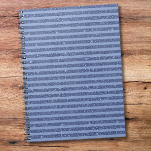 Carnet Rayures horizontales de style paillettes indigo fo