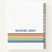Carnet Rayures minimalistes monogrammées rétro (Dos)