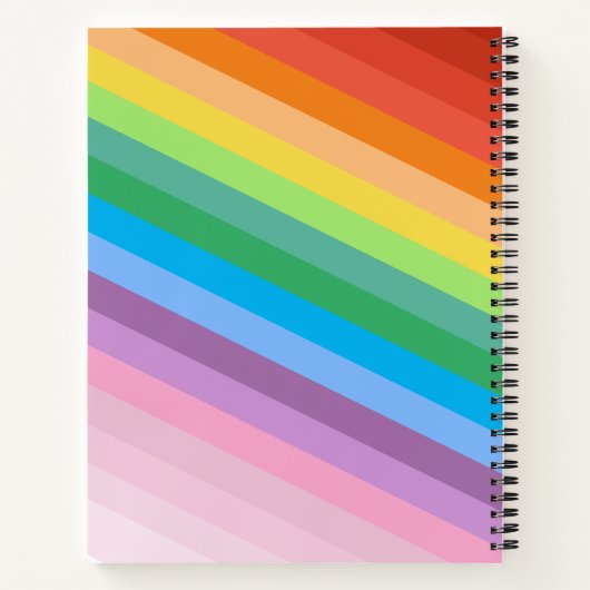 Carnet Rayures modernes de couleur arc-en-ciel (Dos)
