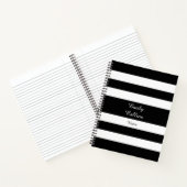 Carnet Rayures modernes noir et blanc (Intérieur)
