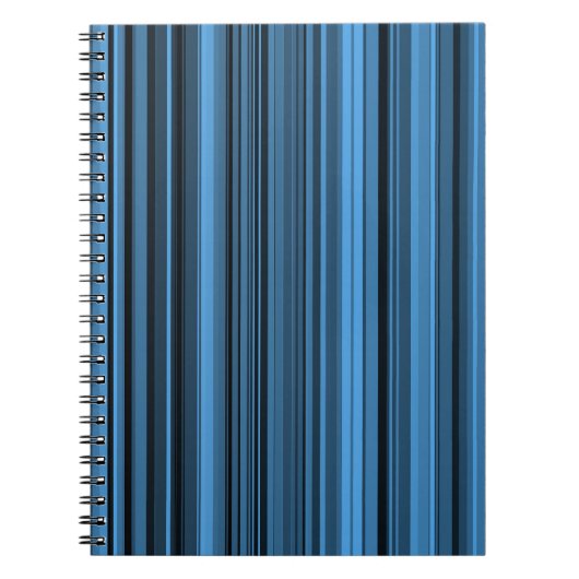 Carnet Rayures Noir Bleu (Devant)