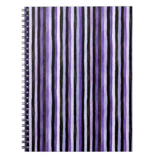 Carnet Rayures Noir Violet (Devant)