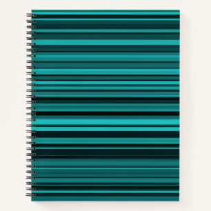 Carnet Rayures noires et sarcelle