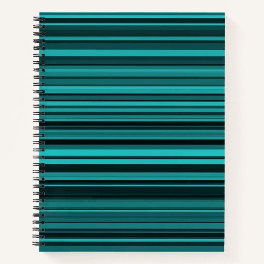 Carnet Rayures noires et sarcelle (Devant)