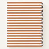 Carnet Rayures orange modernes personnalisées (Dos)