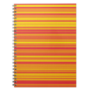 Carnet Rayures Orange Rouge Jaune