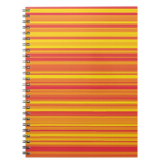 Carnet Rayures Orange Rouge Jaune (Devant)
