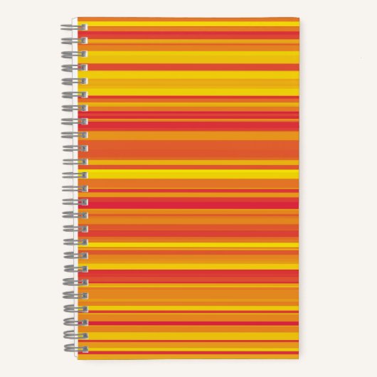 Carnet Rayures Orange Rouge Jaune (Recto)