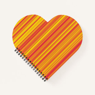 Carnet Rayures Orange Rouge Jaune