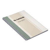 Carnet Rayures pastel vert sauge et beige (Côté Droit)