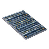 Carnet Rayures Points Or Bleu (Côté Droit)