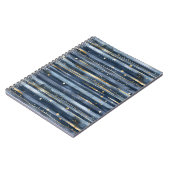Carnet Rayures Points Or Bleu (Côté gauche)