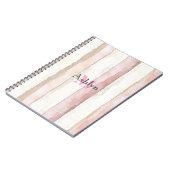 Carnet Rayures Rose Blanc Beige (Côté gauche)