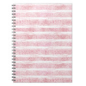 Carnet Rayures Rose Pailletées (Devant)
