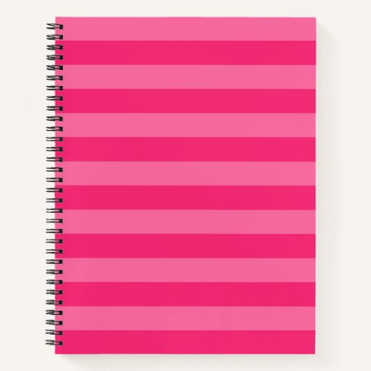 Carnet Rayures rose pâle et rose chaud (Devant)