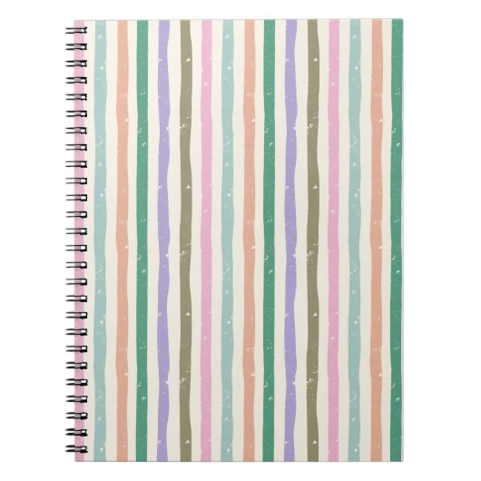 Carnet Rayures rustiques pastel (Devant)