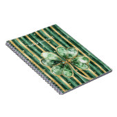 Carnet Rayures Trèfle Or Vert (Côté Droit)
