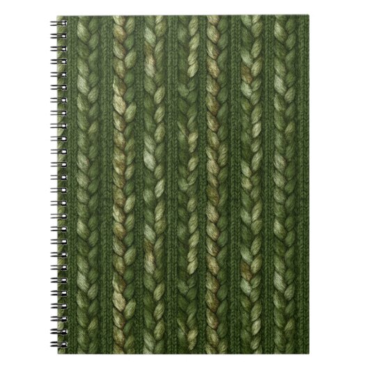 Carnet Rayures tressées vertes Cozy (Devant)