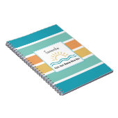 Carnet Rayures Tropicales Vagues de Soleil Monogrammées (Côté Droit)
