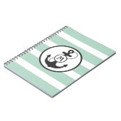 Carnet Rayures vert clair avec l'Ancre et le Mongram (Côté gauche)