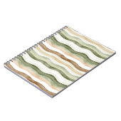 Carnet Rayures Vert Crème Beige Marron (Côté gauche)