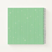 Carnet Rayures vert menthe monogramme pastel moderne (Dos)