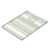 Carnet Rayures vert pâle en monogramme (Côté gauche)