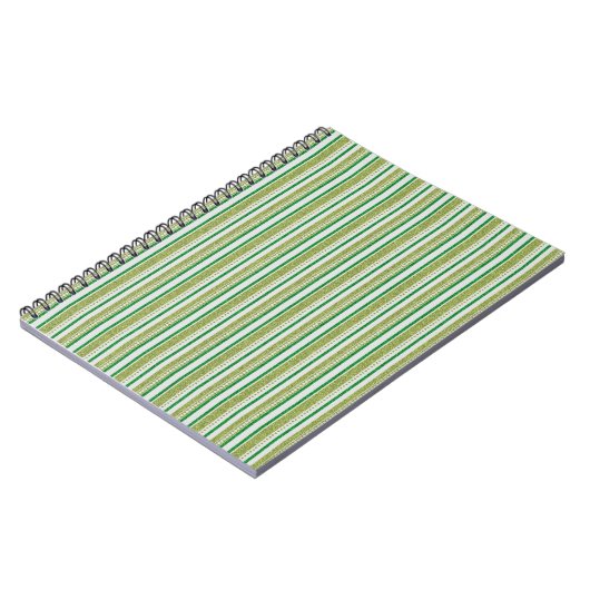 Carnet Rayures Vertes Pailletées (Côté gauche)