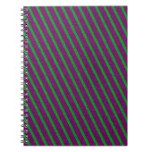 Carnet Rayures Vertes & Violettes Paillettes (Devant)