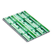 Carnet Rayures verticales blanches vertes classiques Sham (Côté Droit)