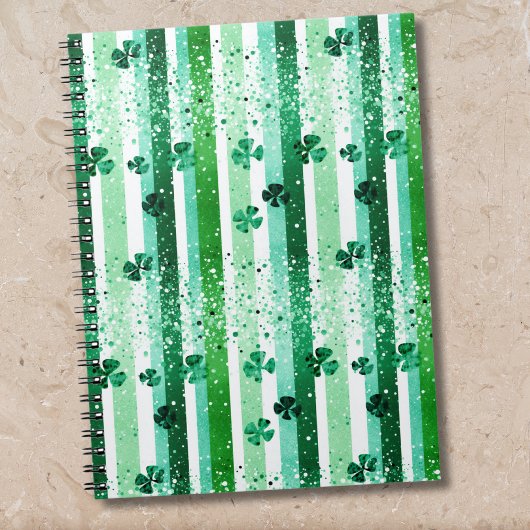 Carnet Rayures verticales blanches vertes classiques Sham