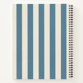 Carnet Rayures verticales bleues et crème (Dos)