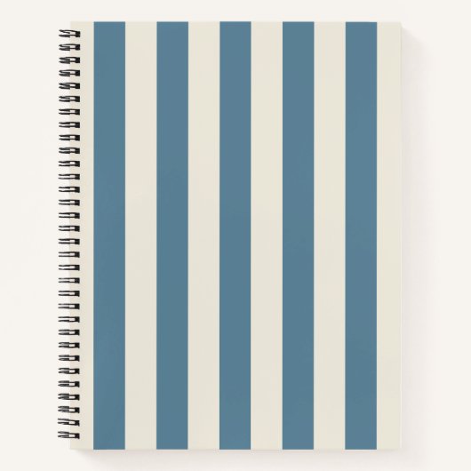 Carnet Rayures verticales bleues et crème (Devant)