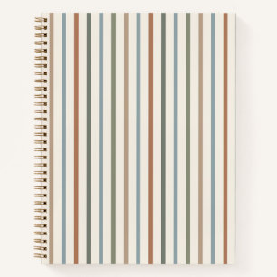 Carnet Rayures verticales Bohème de tons terreux Motif mi