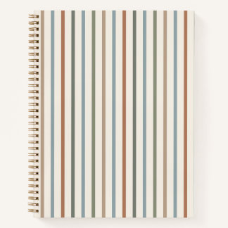 Carnet Rayures verticales Bohème de tons terreux Motif mi