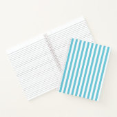 Carnet Rayures verticales classiques bleu clair et blanc (Intérieur)