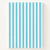 Carnet Rayures verticales classiques bleu clair et blanc (Dos)