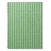 Carnet Rayures verticales simples en vert forêt pailleté (Devant)