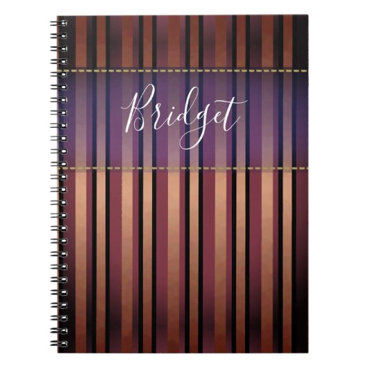 Carnet Rayures Votre Nom (Devant)