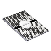 Carnet Rayures Zigzag Noir Blanc Tendance Chevron (Côté Droit)