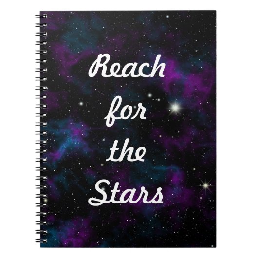 Carnet Reach for the Stars Galaxy Inspiring Quote (Devant)