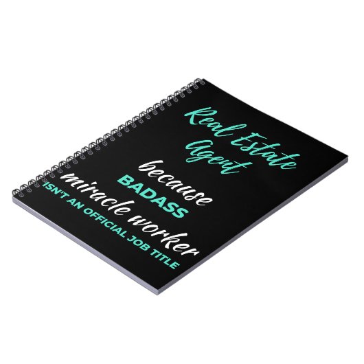 Carnet Real Estate Agent Because Badass Miracle Worker (Côté gauche)