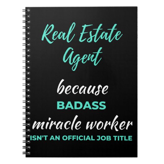 Carnet Real Estate Agent Because Badass Miracle Worker (Devant)