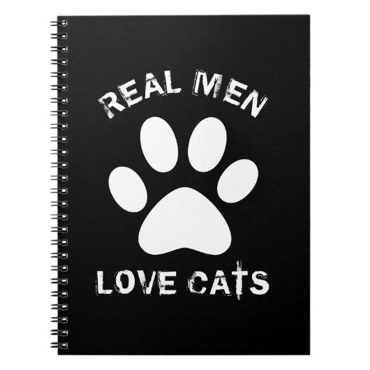Carnet Real Men Love Cats Texte Personnalisé (Devant)